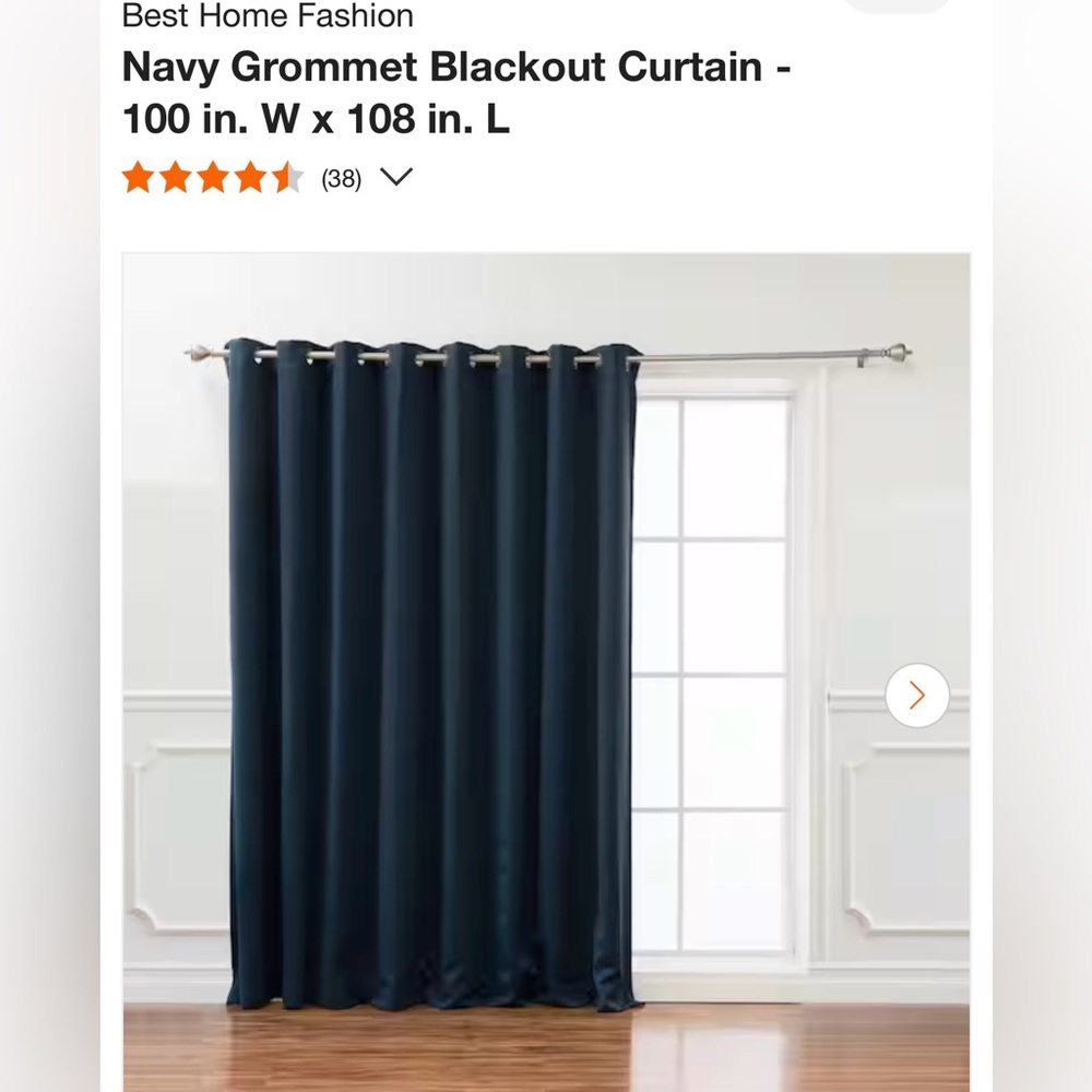 Navy Grommet Blackout Curtain